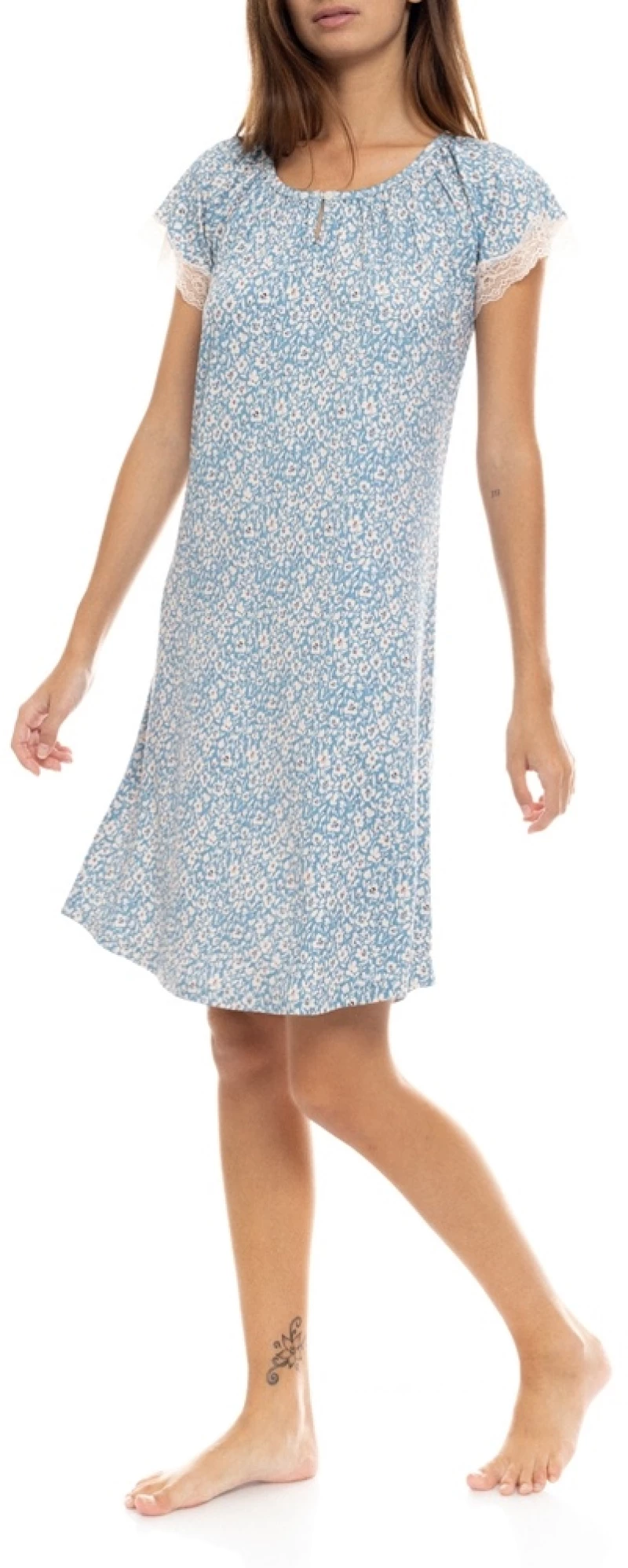 Pink Label Γυναικείο Καλοκαιρινό Νυχτικό Viscose Regular Fit S1415
