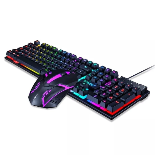 T-Wolf TF200 Σετ Gaming Πληκτρολόγιο με RGB φωτισμό + Ποντίκι (Αγγλικό UK)