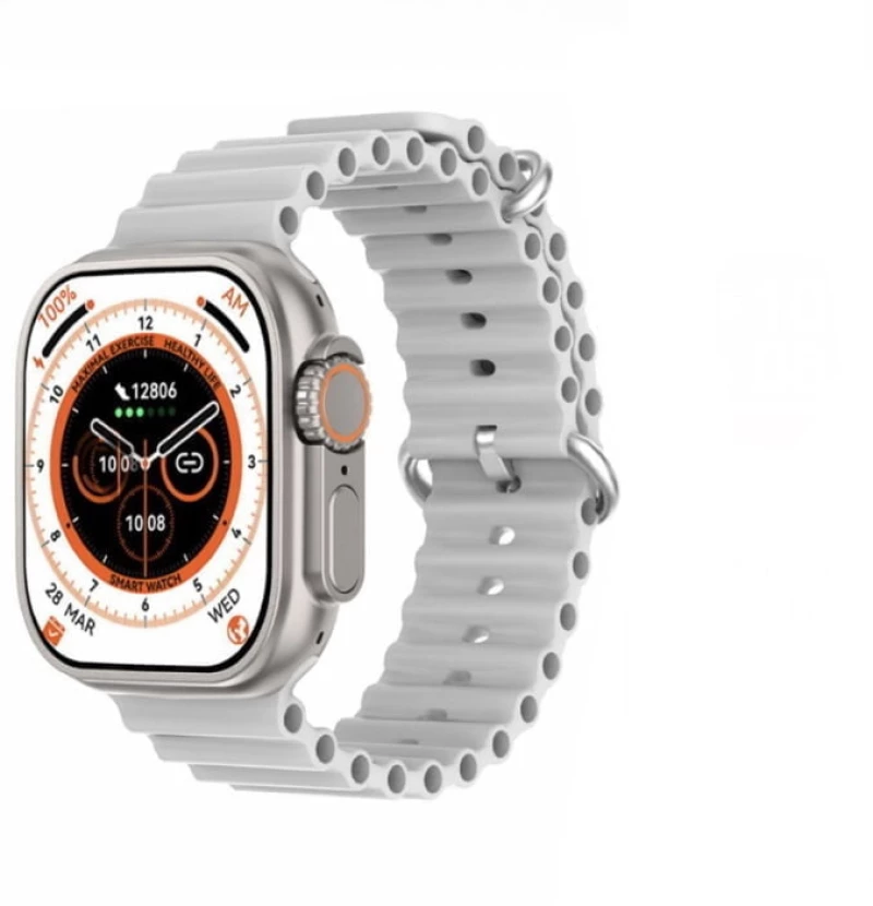 DT NO1 DT8 Ultra + GPS 2,1 Ιντσών HD Smart Watch(Ocean Strap) - White