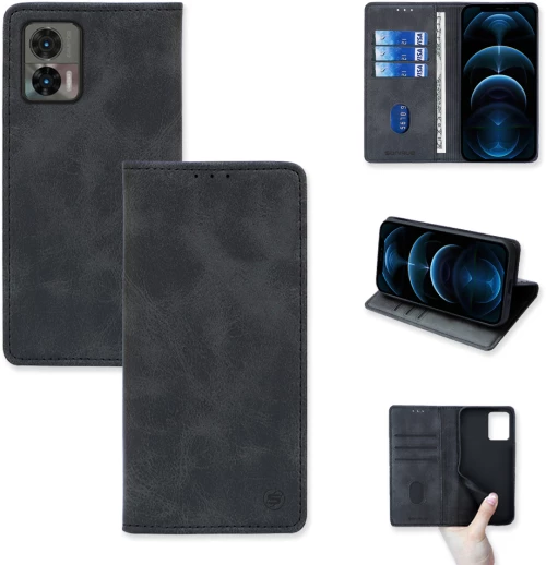 Θήκη Πορτοφόλι Vintage Magnet Wallet Sonique Motorola Edge 30 Neo 5G Μαύρο - Sonique - Μαύρο - Edge 30 Neo 5G - Θήκη Πορτοφόλι