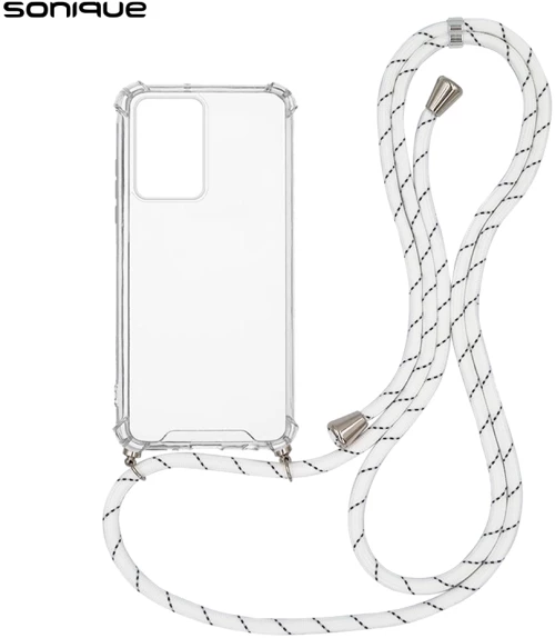 Θήκη Σιλικόνης με Κορδόνι Sonique Armor Clear Xiaomi Poco F5 Pro 5G Rainbow Λευκό - Sonique - Rainbow Λευκό - Poco F5 Pro 5G - Θήκες Πλάτης