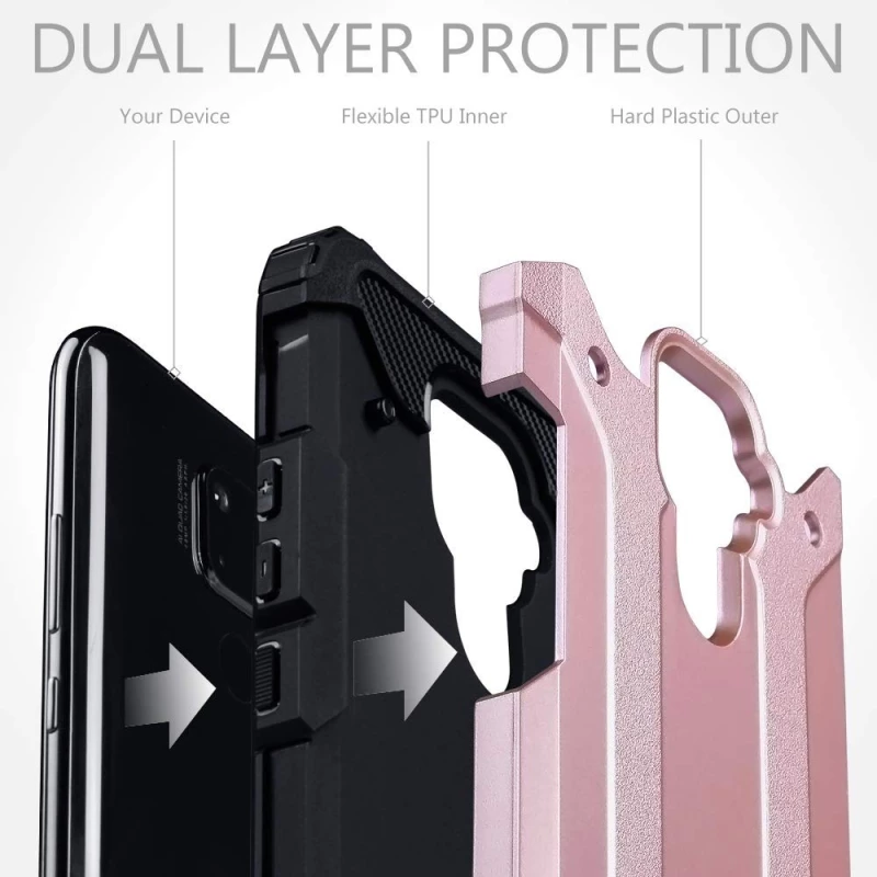 Terrapin Ανθεκτική Θήκη Double Layer Impact Huawei Mate 30 Lite - Rose Gold (131-083-118)