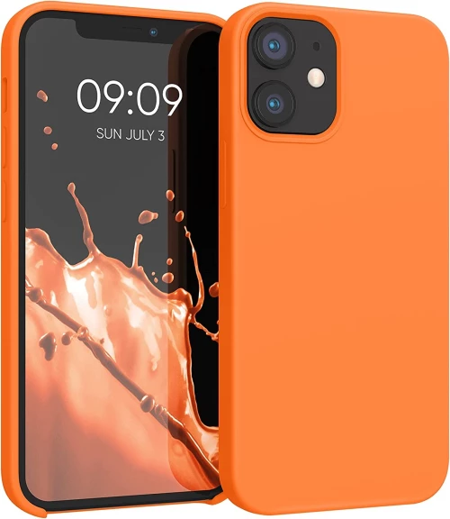 KWmobile Soft Flexible Rubber Cover - Θήκη Σιλικόνης Apple iPhone 12 mini - Fruity Orange (52640.150)