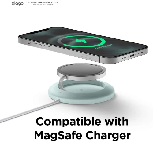 Elago MagSafe Charging Pad - Βάση Σιλικόνης για τον Ασύρματο Φορτιστή MagSafe - Mint (EMSPAD1-MT)