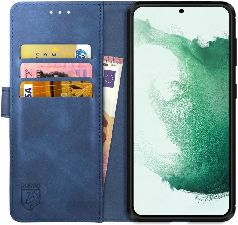 Rosso Element PU Θήκη Πορτοφόλι Samsung Galaxy S22 Plus 5G - Blue (8719246343131)