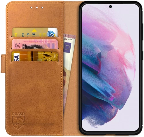 Rosso Element PU Θήκη Πορτοφόλι Samsung Galaxy S21 Plus 5G - Light Brown (8719246286087)