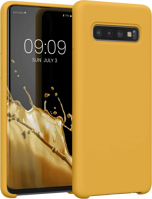 KWmobile Soft Flexible Rubber Cover - Θήκη Σιλικόνης Samsung Galaxy S10 - Mango (47732.191)