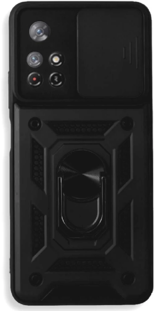 Bodycell Armor Slide - Ανθεκτική Θήκη Xiaomi Poco M4 Pro 5G / Redmi Note 11S 5G / Redmi Note 11T 5G με Κάλυμμα για την Κάμερα & Μεταλλικό Ring Holder - Black (5206015003974)