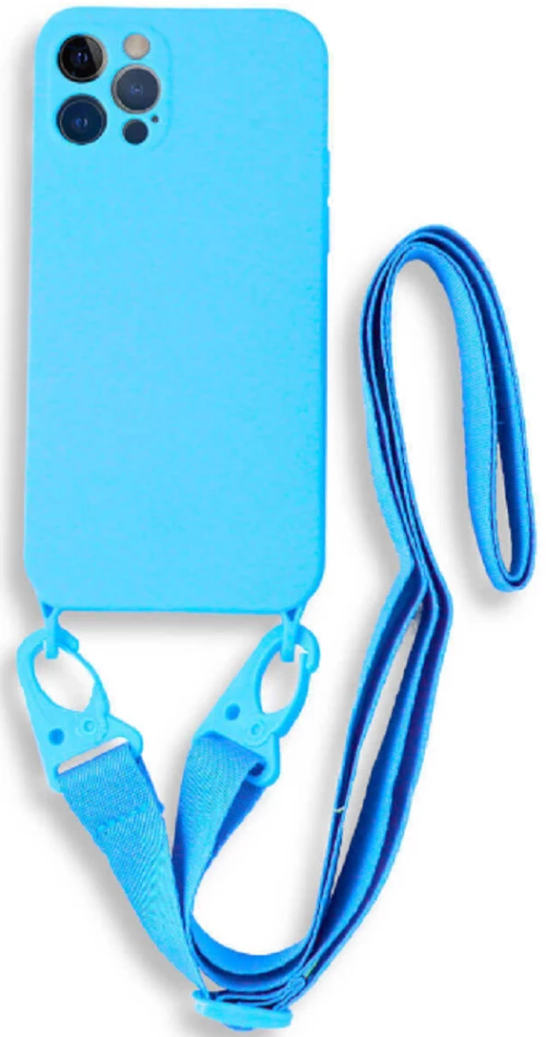 Bodycell Θήκη Σιλικόνης με Λουράκι Λαιμού - Apple iPhone 13 Pro Max - Blue (5206015000348)