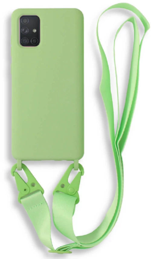Bodycell Θήκη Σιλικόνης με Λουράκι Λαιμού - Samsung Galaxy A71 - Green (5206015001642)