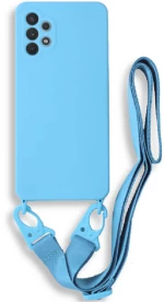 Bodycell Θήκη Σιλικόνης με Λουράκι Λαιμού - Samsung Galaxy A72 - Light Blue (5206015001697)