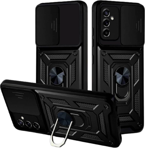 Bodycell Armor Slide - Ανθεκτική Θήκη Samsung Galaxy M52 5G με Κάλυμμα για την Κάμερα & Μεταλλικό Ring Holder - Black (5206015010729)