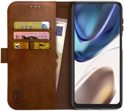 Rosso Element PU Θήκη Πορτοφόλι Motorola Moto G42 - Brown (8719246366024)