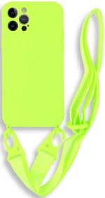 Bodycell Θήκη Σιλικόνης με Λουράκι Λαιμού - Apple iPhone 12 Pro Max - Light Green (5206015000263)