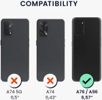 KWmobile Θήκη Σιλικόνης Oppo A76 / A96 - Cherry Blossoms Pink Petals / Dark Brown / Transparent (60981.01)