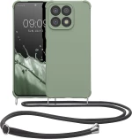 KWmobile Matte Θήκη Σιλικόνης με Λουράκι Λαιμού Honor X8a - Gray Green (61577.172)