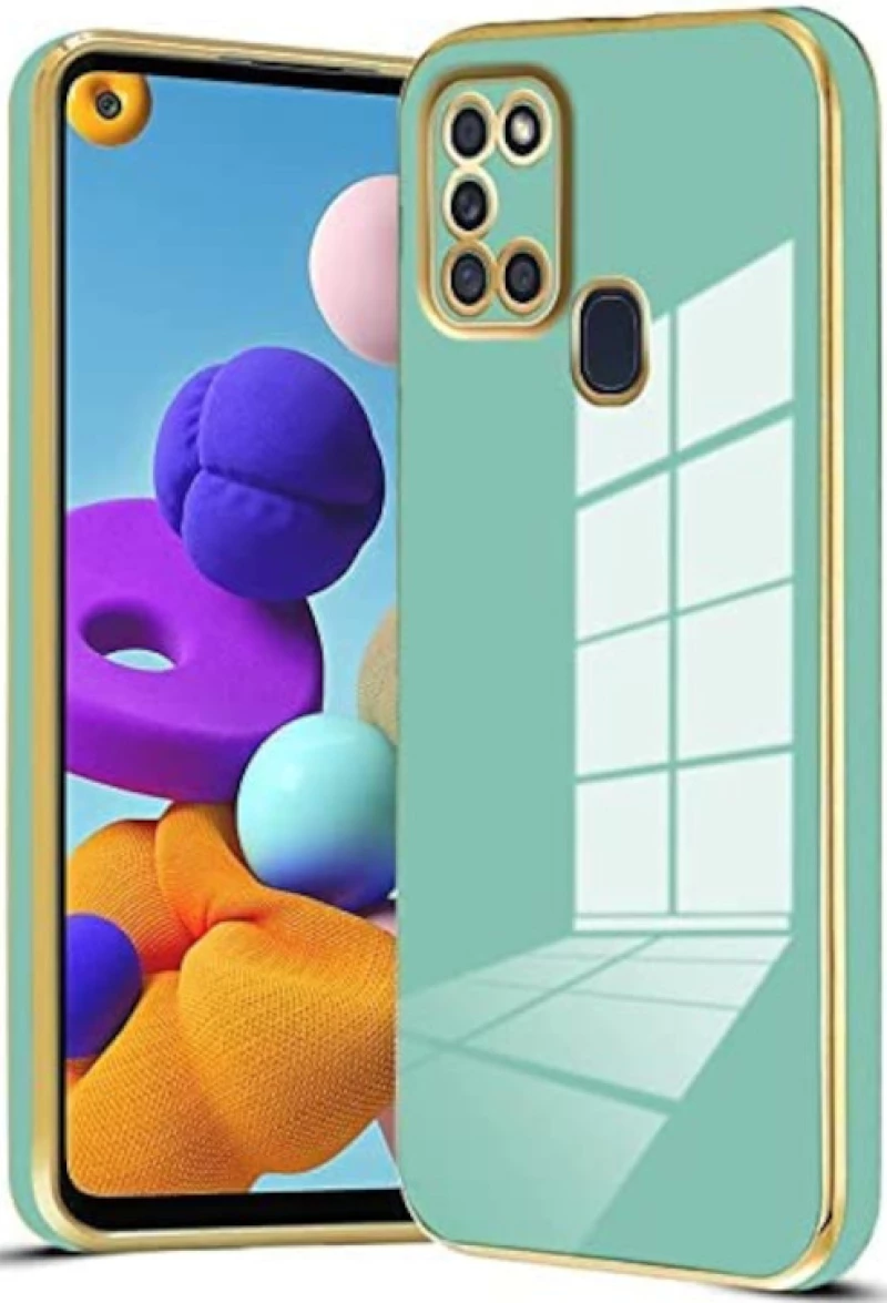 Bodycell Gold Plated - Θήκη Σιλικόνης Samsung Galaxy A21s - Mint Green (5206015069444)