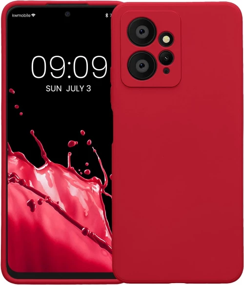 KWmobile Soft Slim Flexible Rubber Cover with Camera Protector - Θήκη Σιλικόνης Xiaomi Redmi Note 12 4G με Πλαίσιο Κάμερας - Sweet Cherry (61170.229)