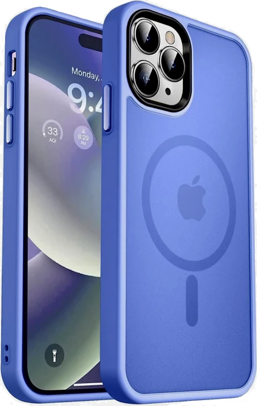 HappyCase Ημιδιάφανη Σκληρή Θήκη MagSafe - Apple iPhone 15 Pro - Matte Blue (8719246415302)