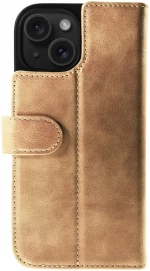 Rosso Elite - MagSafe Δερμάτινη Θήκη / Πορτοφόλι - Apple iPhone 15 - Light Brown (8719246419966)