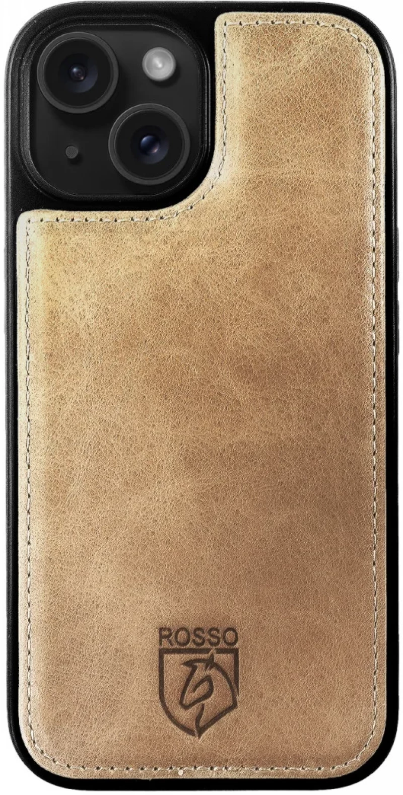 Rosso Elite - MagSafe Δερμάτινη Θήκη / Πορτοφόλι - Apple iPhone 15 - Light Brown (8719246419966)
