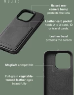 MUJJO Full Leather Wallet Case - Δερμάτινη Θήκη-Πορτοφόλι MagSafe - Apple iPhone 15 Pro - Black (MUJJO-CL-040-BK)