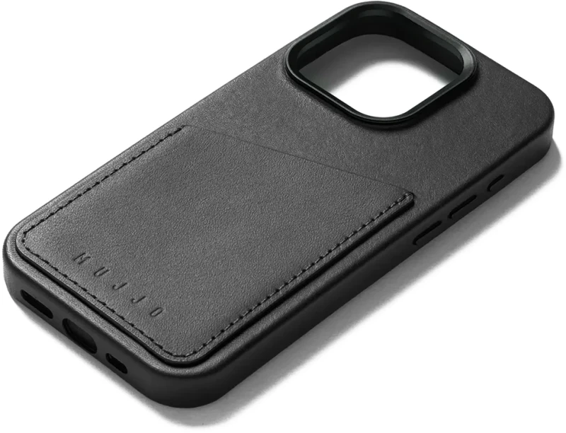 MUJJO Full Leather Wallet Case - Δερμάτινη Θήκη-Πορτοφόλι MagSafe - Apple iPhone 15 Pro - Black (MUJJO-CL-040-BK)