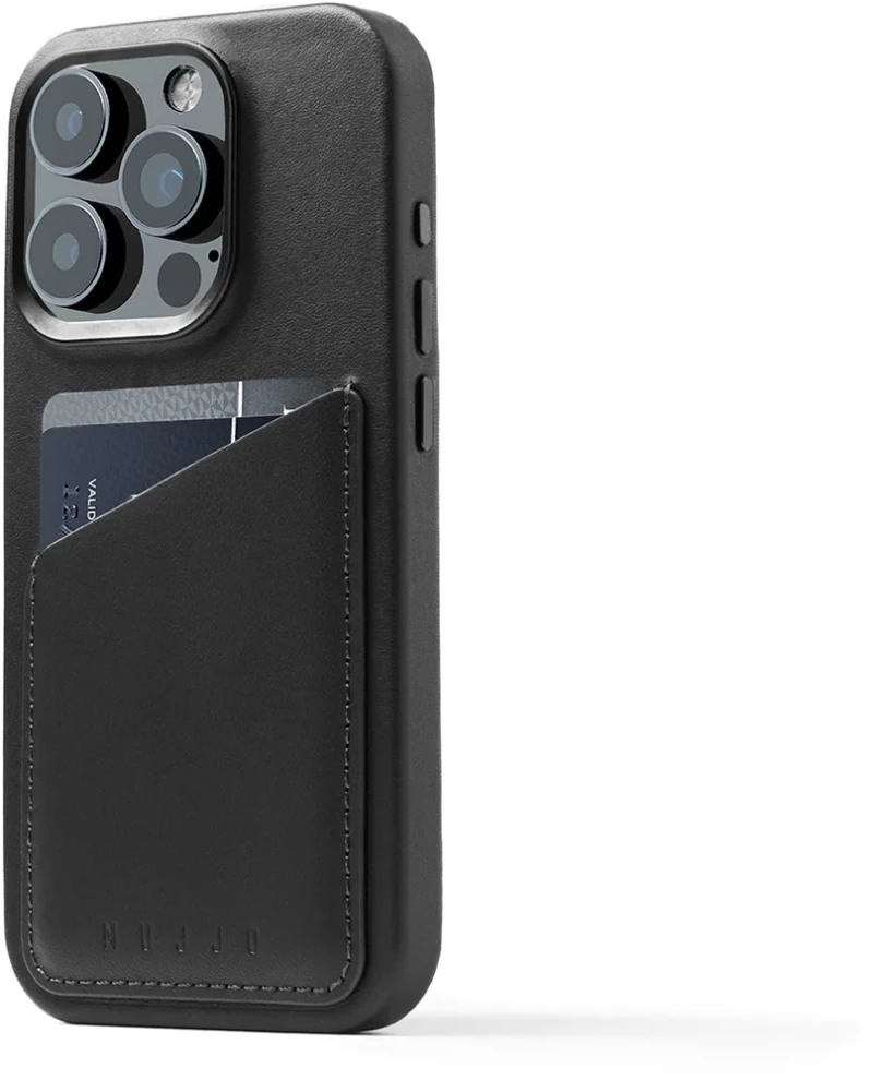 MUJJO Full Leather Wallet Case - Δερμάτινη Θήκη-Πορτοφόλι MagSafe - Apple iPhone 15 Pro - Black (MUJJO-CL-040-BK)