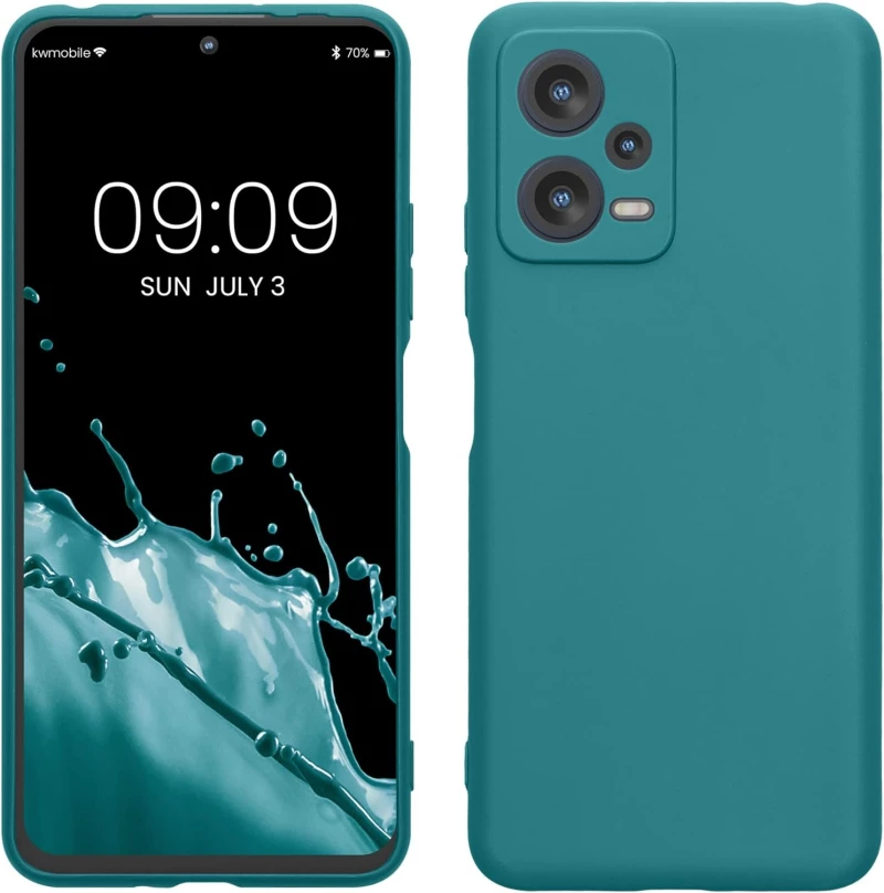 KWmobile Θήκη Σιλικόνης Xiaomi Redmi Note 12 5G / Poco X5 με Πλαίσιο Κάμερας - Teal Matte (60887.57)