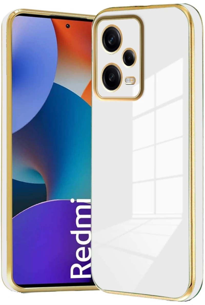Bodycell Gold Plated - Θήκη Σιλικόνης Xiaomi Redmi Note 12 5G / Poco X5 - White (5206015071737)