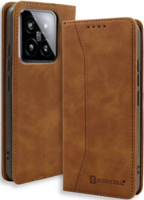 Θήκη Πορτοφόλι - Xiaomi 14 Pro - Bodycell Book Case - Brown (5206015073342)