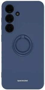 Θήκη Σιλικόνης με Μεταλλικό Μαγνητικό Ring Holder - Samsung Galaxy S24 - Spacecase Silicone Ring - Blue (5905719106706)