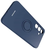 Θήκη Σιλικόνης με Μεταλλικό Μαγνητικό Ring Holder - Samsung Galaxy S24 - Spacecase Silicone Ring - Blue (5905719106706)