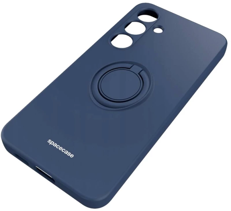 Θήκη Σιλικόνης με Μεταλλικό Μαγνητικό Ring Holder - Samsung Galaxy S24 - Spacecase Silicone Ring - Blue (5905719106706)