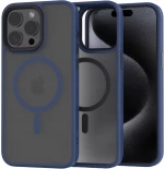 Spacecase Hybrid MagSafe - Σκληρή Ημιδιάφανη Θήκη MagSafe - Apple iPhone 15 Pro Max - Dark Blue (5905719103248)