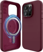 Elago Magnetic Silicone Case - Premium MagSafe Θήκη Σιλικόνης - Apple iPhone 15 Pro - Burgundy (ES15MSSC61PRO-BGD)