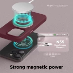 Elago Magnetic Silicone Case - Premium MagSafe Θήκη Σιλικόνης - Apple iPhone 15 Pro - Burgundy (ES15MSSC61PRO-BGD)