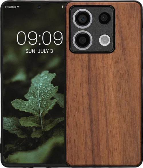 Σκληρή Ξύλινη Θήκη με TPU Bumper - Xiaomi Redmi Note 13 5G - KWmobile Wood Case with TPU Bumper - Walnut / Brown (KWM000020LO001C)