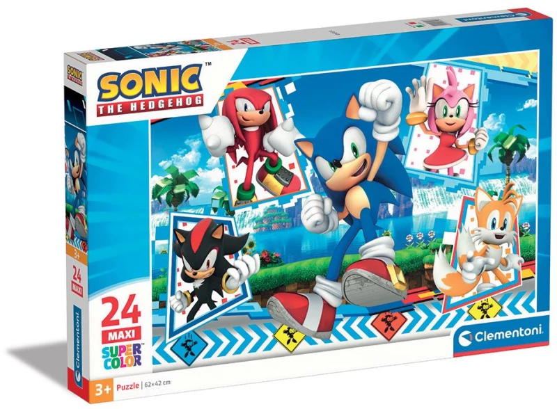 Clementoni Παιδικό Παζλ Maxi Super Color Sonic The Hedgehog 24 τμχ