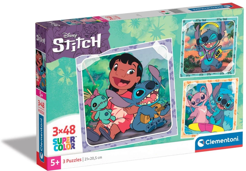 Clementoni Παιδικό Παζλ Super Color Disney Stitch 3x48 τμχ