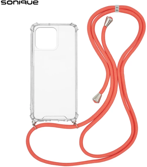 Θήκη Σιλικόνης με Κορδόνι Sonique Armor Clear Apple iPhone 15 Pro Max Κοραλλί - Sonique - Κοραλλί - iPhone 15 Pro Max - Θήκες Πλάτης