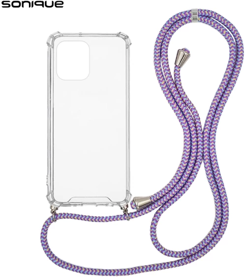 Θήκη Σιλικόνης με Κορδόνι Sonique Armor Clear Xiaomi Redmi 12 4G / Redmi 12 5G Rainbow Λιλά - Sonique - Rainbow Λιλά - Redmi 12 4G, Redmi 12 5G - Θήκες Πλάτης