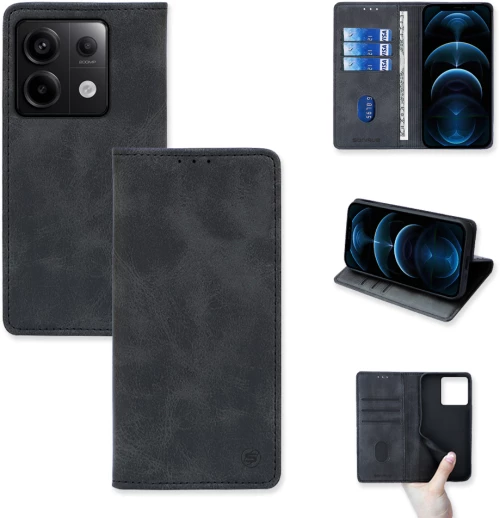 Θήκη Πορτοφόλι Vintage Magnet Wallet Sonique Xiaomi Redmi Note 13 Pro 5G / Poco X6 5G Μαύρο - Sonique - Μαύρο - Poco X6 5G, Redmi Note 13 Pro 5G - Θήκη Πορτοφόλι