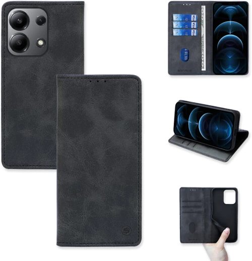 Θήκη Πορτοφόλι Vintage Magnet Wallet Sonique Xiaomi Redmi Note 13 4G Μαύρο - Sonique - Μαύρο - Redmi Note 13 4G - Θήκη Πορτοφόλι