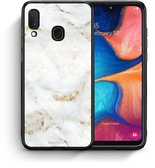 White Gold Marble - Samsung Galaxy A20e case