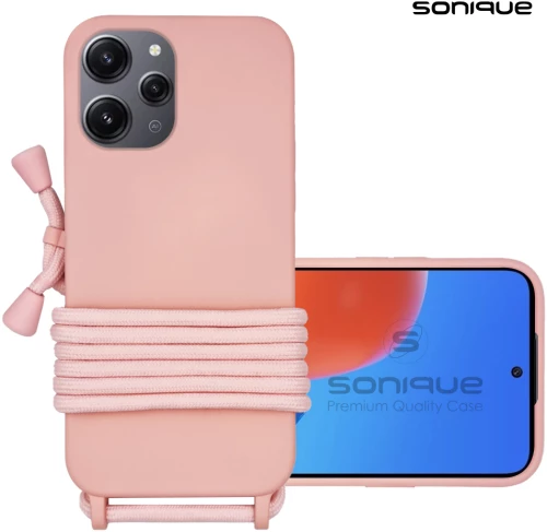 Θήκη Σιλικόνης με Κορδόνι CarryHang Sonique Xiaomi Redmi 12 4G / Redmi 12 5G Ροζ - Sonique - Ροζ - Redmi 12 4G, Redmi 12 5G - Θήκες Πλάτης