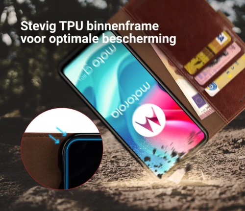 Rosso Element PU Θήκη Πορτοφόλι Motorola Moto G60S - Brown (8719246339714)