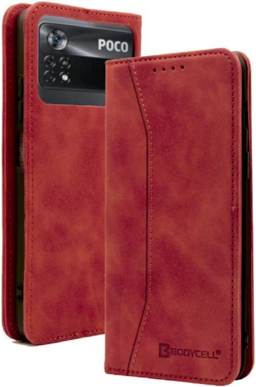 Bodycell Θήκη - Πορτοφόλι Xiaomi Poco X4 Pro 5G - Red (5206015000942)
