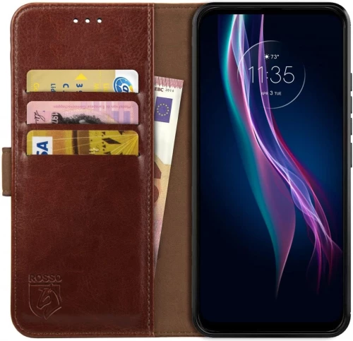 PU Θήκη Πορτοφόλι - Motorola One Fusion Plus - Rosso Element - Brown (8719246262494)