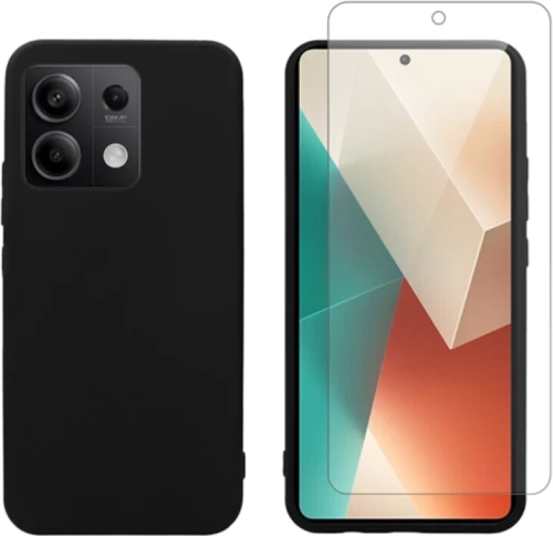 Σετ Θήκη Σιλικόνης & Tempered Glass - Xiaomi Redmi Note 13 Pro 5G / Poco X6 - Vivid Set - Transparent / Black (VIMAT352BKGLASSTN)